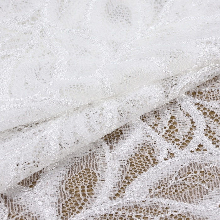 Кружевная эластичная ткань, 175 мм &times; 2,7 &plusmn; 0,5 м, цвет белый