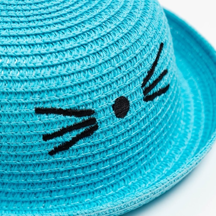 Шляпа для девочки MINAKU Шляпа для девочки MINAKU "Кошечка", цв. голубой, р-р 50