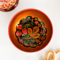 Салатник, средний, 14×7,5 см, хохлома Салатник, средний, 14×7,5 см, хохлома