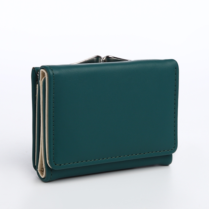 Кошелёк женский на кнопке, цвет тёмно-зелёный Кошелёк женский на кнопке, цвет тёмно-зелёный