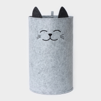 Корзина для хранения Funny &laquo;Котик&raquo;, цвет серый