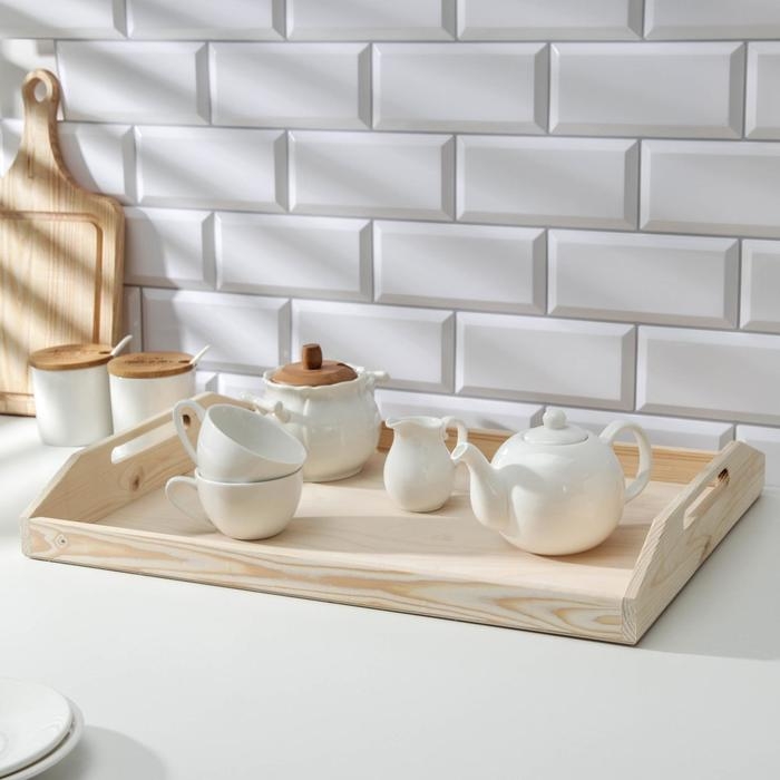 Поднос деревянный &laquo;Под роспись&raquo;, 50&times;30&times;7 см