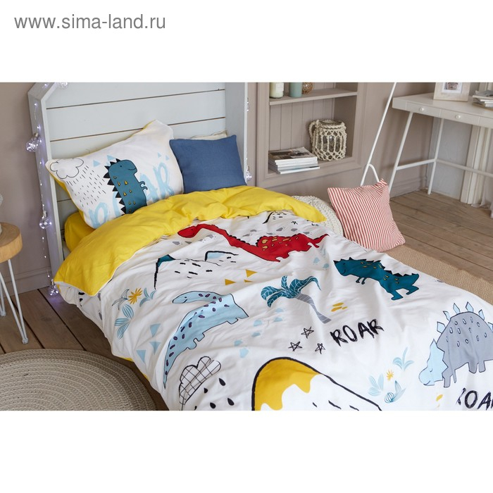 Постельное бельё &laquo;Этель&raquo; 1.5 сп Dinoparty 143х215 см, 150х214 см, 50х70 см -1 шт,100% хлопок, бязь