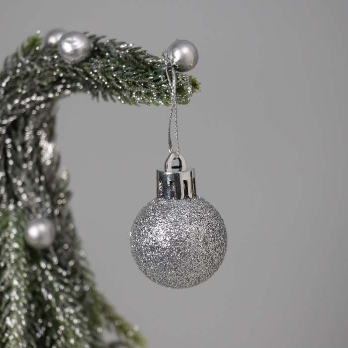 Ёлка декор Ёлка декор "С шариками и блёстками, в горшочке" 23х7,5 см