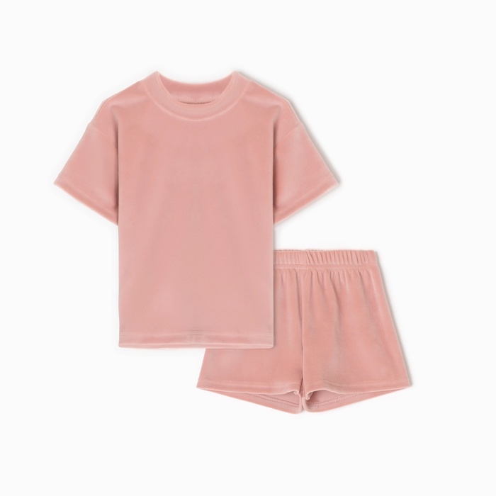 Костюм (шорты и футболка) Крошка Я Plushy, р. 80-86 см, розовый