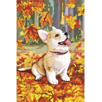 Алмазная мозаика на подрамнике с частичным заполнением &laquo;Корги&raquo;, 20 x 30 см
