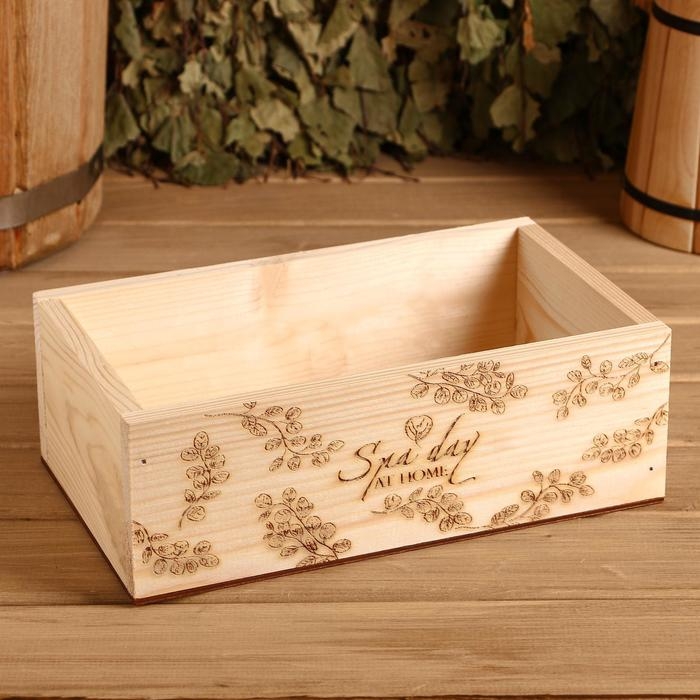 Ящик деревянный "Spa day at home", 24.5&times;14&times;8 см, микс