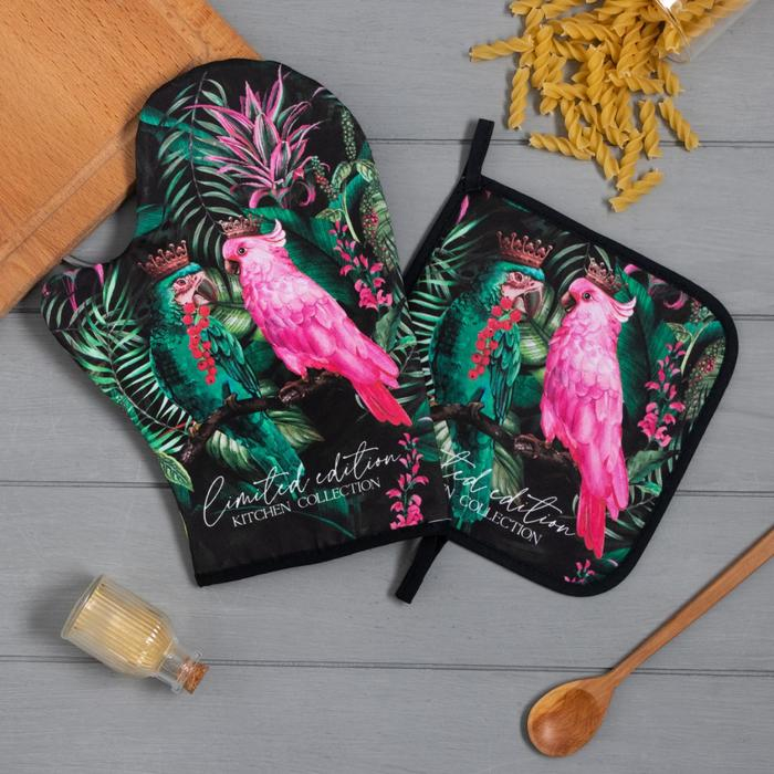 Набор кухонный &laquo;Limited edition&raquo; варежка-прихватка 20х28см, прихватка 19х19см,100% хл