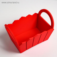 Кашпо деревянное 27&times;18&times;19 см "Мария", ручки боковые, МДФ, красное