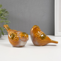 Сувенир керамика " Воробышек с зелёным оперением" МИКС 8х12х6 см