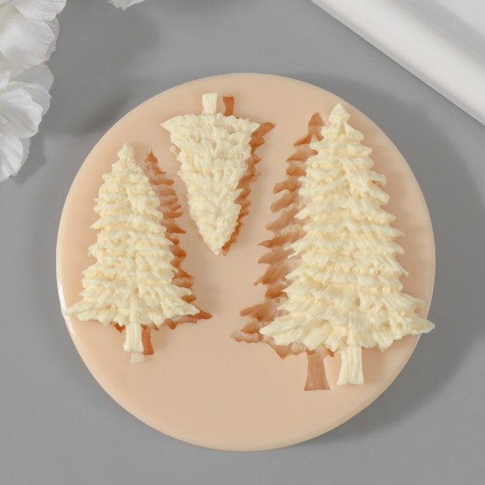 Молд силиконовый "Ёлочки" (издел. 7х4 см; 5х3 см; 4х2,3 см)