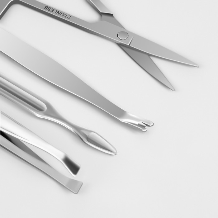 Набор маникюрный &laquo;Цветы&raquo;, 7 предметов, в футляре, цвет МИКС