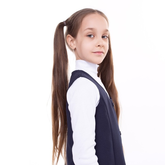 Школьный сарафан для девочки, цвет синий, рост 140