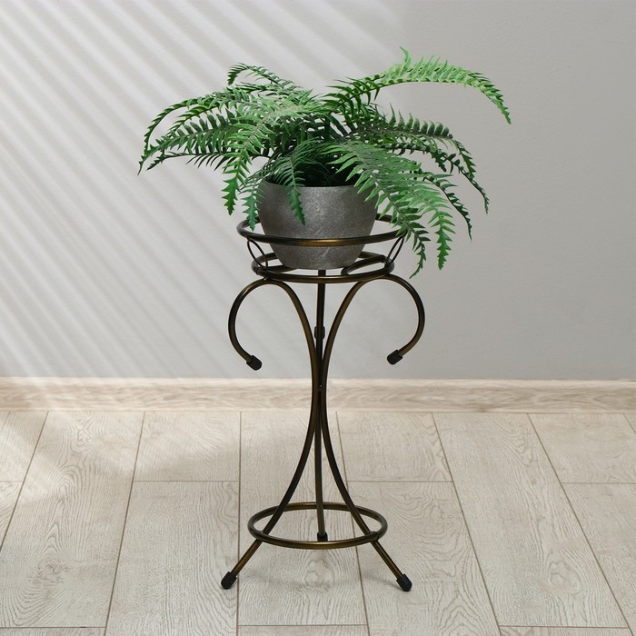 Подставка для цветов, напольная, на 1 горшок, d = 17 см, бронзовая, «Пикассо» Подставка для цветов, напольная, на 1 горшок, d = 17 см, бронзовая, «Пикассо»