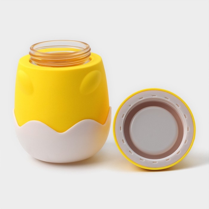 Бутылка для воды в силиконовом чехле &laquo;Цыплёнок&raquo;, 290 мл, цвет жёлтый