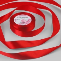 Лента атласная, 25 мм &times; 23 &plusmn; 1 м, цвет красный №26