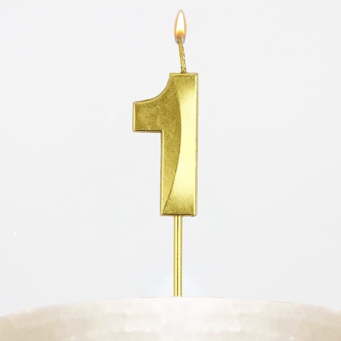 Свеча цифра для торта «1», золото, 2,3 х 8 см Свеча цифра для торта «1», золото, 2,3 х 8 см