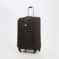 Чемодан большой 95 л (L), отдел на молнии, с расширением, кодовый замок, 4 колеса, 2 наружных кармана, цвет коричневый Чемодан большой 95 л (L), отдел на молнии, с расширением, кодовый замок, 4 колеса, 2 наружных кармана, цвет коричневый