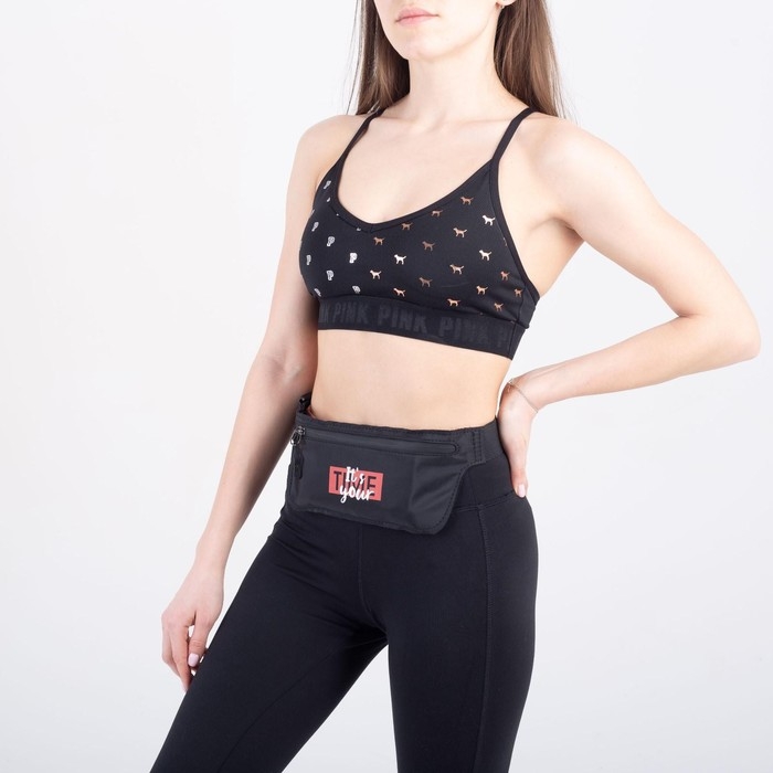 Сумка поясная для бега it‘s your time на молнии, цвет чёрный Сумка поясная для бега it‘s your time на молнии, цвет чёрный