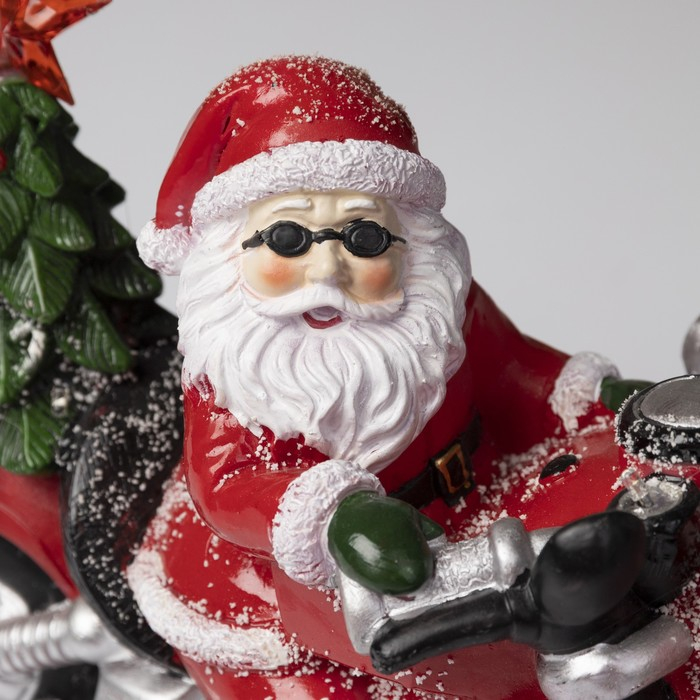 Светодиодная фигура &laquo;Дед Мороз на мотоцикле&raquo; 30 &times; 10 &times; 6 см, полистоун, батарейки ААх3 (не в комплекте), свечение мульти