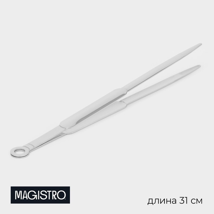 Пинцет кухонный Magistro Rengy, 31 см, цвет серебристый Пинцет кухонный Magistro Rengy, 31 см, цвет серебристый
