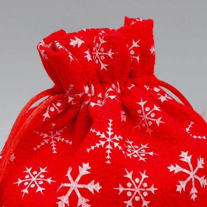 Мешочек подарочный холща &laquo;Парад снежинок&raquo;, 16 х 24 см +/- 1.5 см, Новый год