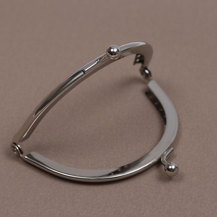 Фермуар пришивной &laquo;Полукруг&raquo;, 8 см, цвет серебряный