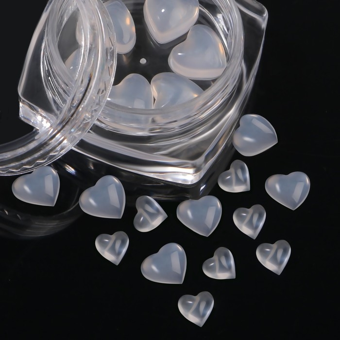 Фигурки для дизайна ногтей &laquo;Твоё сердце&raquo;, объёмные, меняют цвет, цвет полупрозрачный