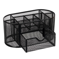 Подставка для канцелярских мелочей 9 отделений, сетка металл, чёрная Подставка для канцелярских мелочей 9 отделений, сетка металл, чёрная