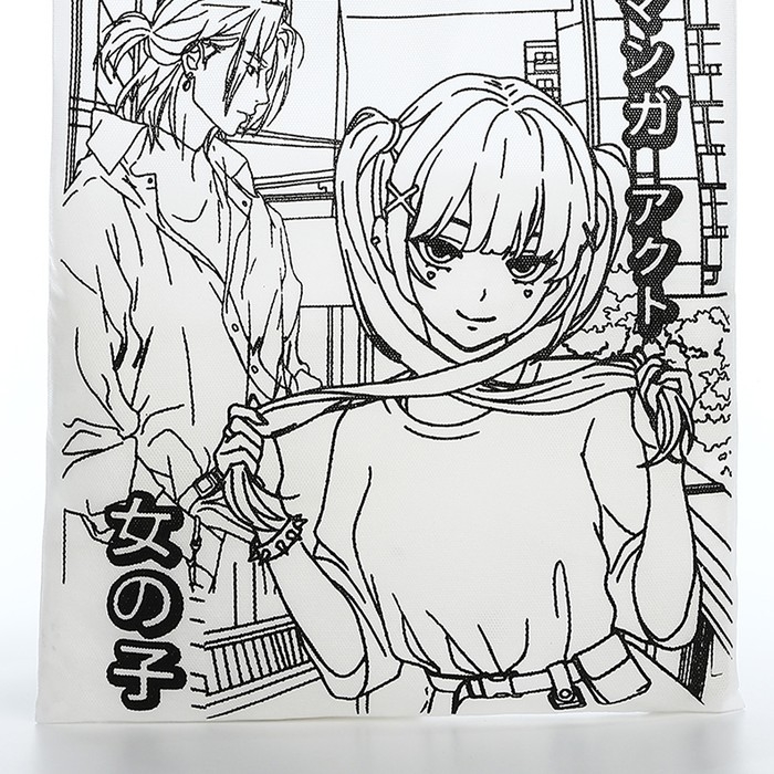 Шопер под раскраску Шопер под раскраску "Девочка аниме", 35х40 см, спанбонд