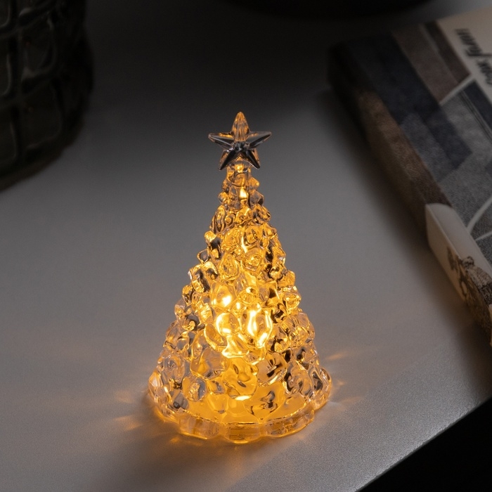 Фигура световая &laquo;Елочка&raquo; 10х6 см, от батареек 3хAG13 (в комплекте), свечение тёплое белое