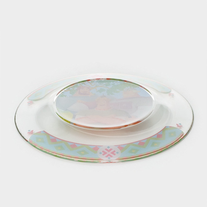 Тарелка стеклянная «Три Богатыря», d=19,5 см Тарелка стеклянная «Три Богатыря», d=19,5 см