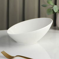 Салатник фарфоровый Доляна &laquo;Глория&raquo;, 450 мл, d=21 см, цвет белый