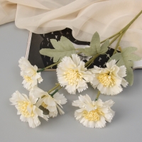 Цветы искусственные "Гвоздика каспар галант" 58х7 см, белый Цветы искусственные "Гвоздика каспар галант" 58х7 см, белый