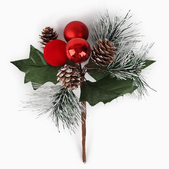 Новогодний декор, веточка Новогодний декор, веточка "Зимние настроение" 17х14х11 см