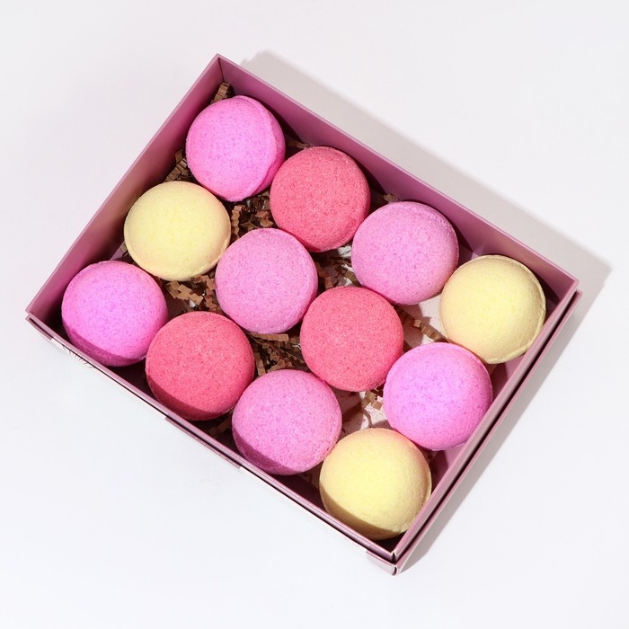 Новогодний подарочный набор косметики &laquo;С Новым годом!&raquo;, бомбочки для ванны, 12 х 40 г, ЧИСТОЕ СЧАСТЬЕ