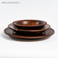 Набор тарелок из натурального кедра Mаgistrо, 3 шт, 27,5&times;3 см, 23,5&times;4 см, 19&times;4,5 см, цвет шоколадный
