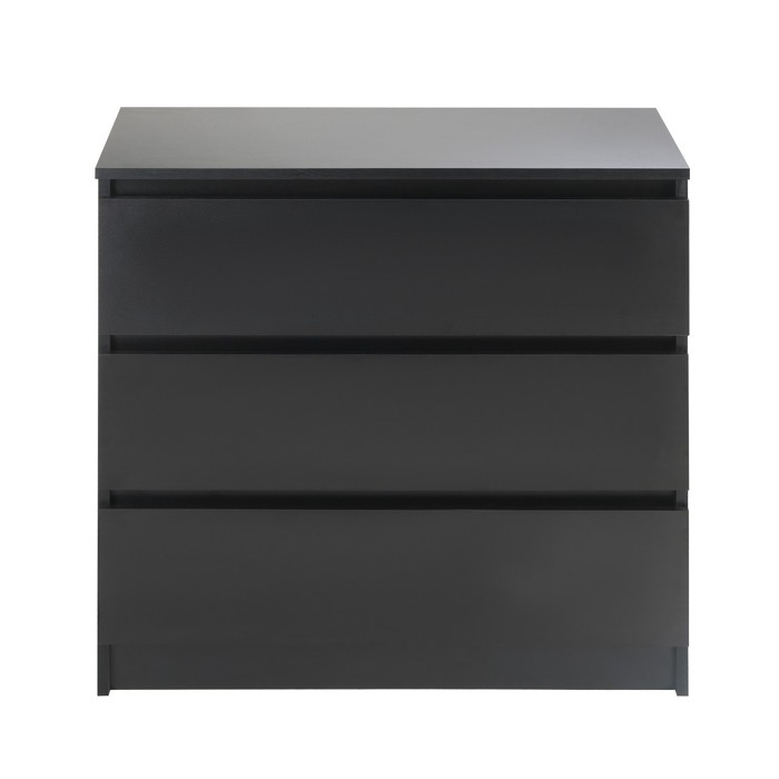 Комод с 3 ящиками Мадера, 800х420х775, Черный