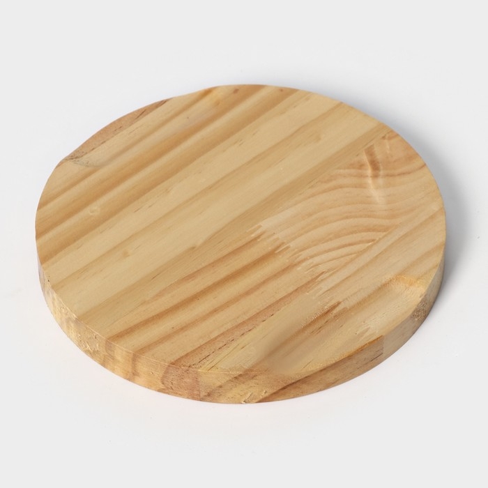 Сковорода чугунная &laquo;Авиньон&raquo;, 21,5&times;15,5&times;2,5 см, с 2 сливами, на деревянной подставке