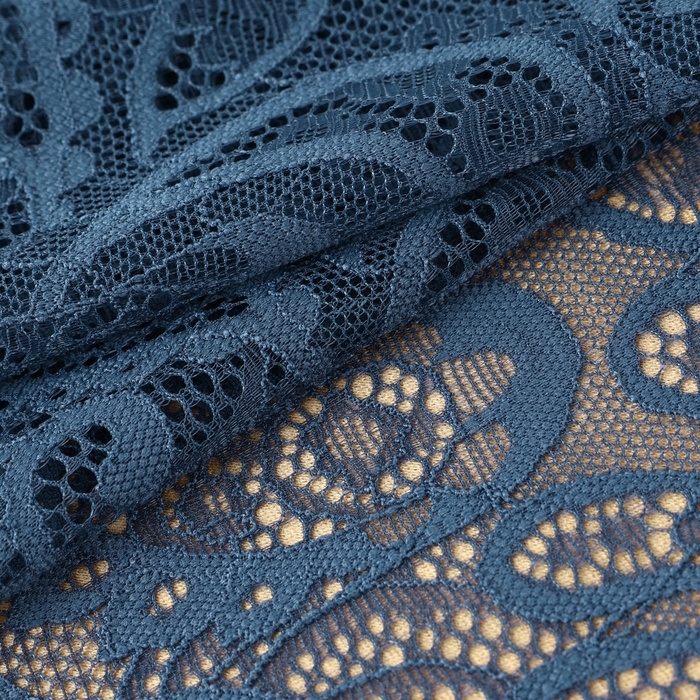 Кружевная эластичная ткань, 240 мм &times; 2,7 &plusmn; 0,5 м, цвет синий