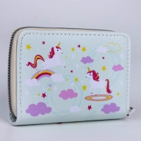 Кошелёк детский &laquo;Единороги&raquo; 12.5х9х2 см, голубой