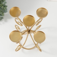 Подсвечник металл на 5 свечей "Вазон. Завитки" золото 21.5х21.5х27 см Подсвечник металл на 5 свечей "Вазон. Завитки" золото 21.5х21.5х27 см