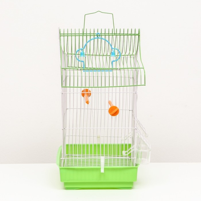 Клетка для птиц укомплектованная Bd-2/1d, 32 х 22 х 45 см, зелёная