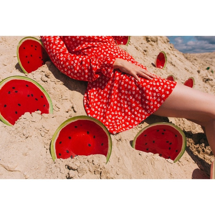 Блюдо сервировочное стеклянное овальное Доляна «Сладкий арбуз», 24,5×15 см, цвет красный Блюдо сервировочное стеклянное овальное Доляна «Сладкий арбуз», 24,5×15 см, цвет красный