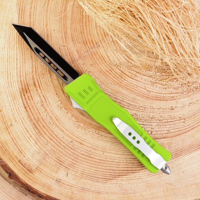 Нож автоматический Нож автоматический "Выстрел" 16,5см, клинок 67мм/2,5мм, зелёный