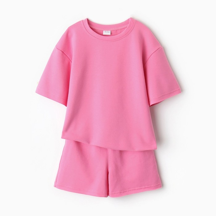 Костюм детский (футболка, шорты) MINAKU: Casual Collection цвет розовый, рост 104 см Костюм детский (футболка, шорты) MINAKU: Casual Collection цвет розовый, рост 104 см