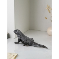 Фигура &laquo;Варан&raquo;, полистоун, 14 см, цвет серебро