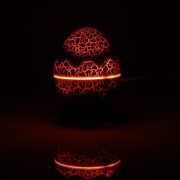 Световой прибор &laquo;Яйцо динозавра&raquo; 10 см, динамик, съёмная полусфера, свечение RGB, пульт ДУ, USB, синий