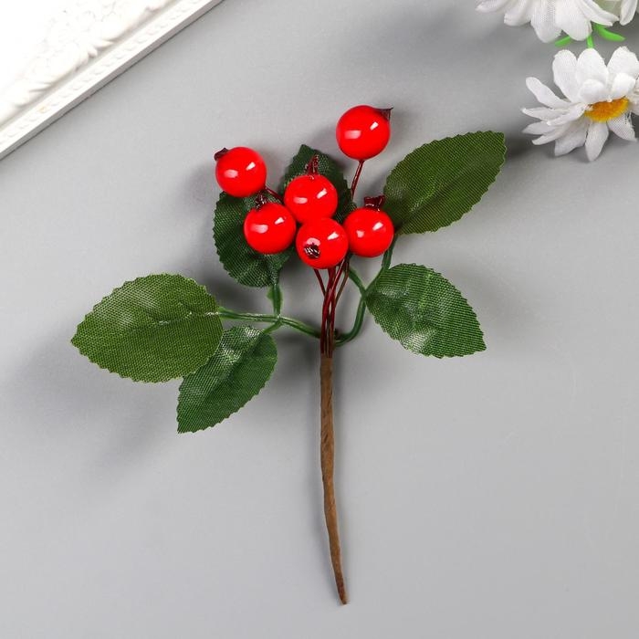 Декор для творчества Декор для творчества "Веточка рябины 6 ягод" 10х4 см