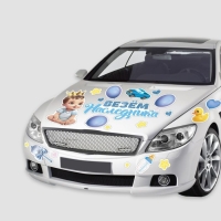 Набор магнитов на авто «Везем наследника», на выписку, 42 см х 29,7 см Набор магнитов на авто «Везем наследника», на выписку, 42 см х 29,7 см